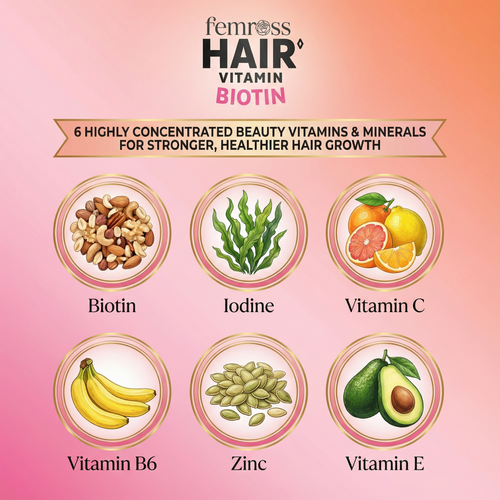 Femross Biotin Gummies for Hair Growth, Skin & Nails